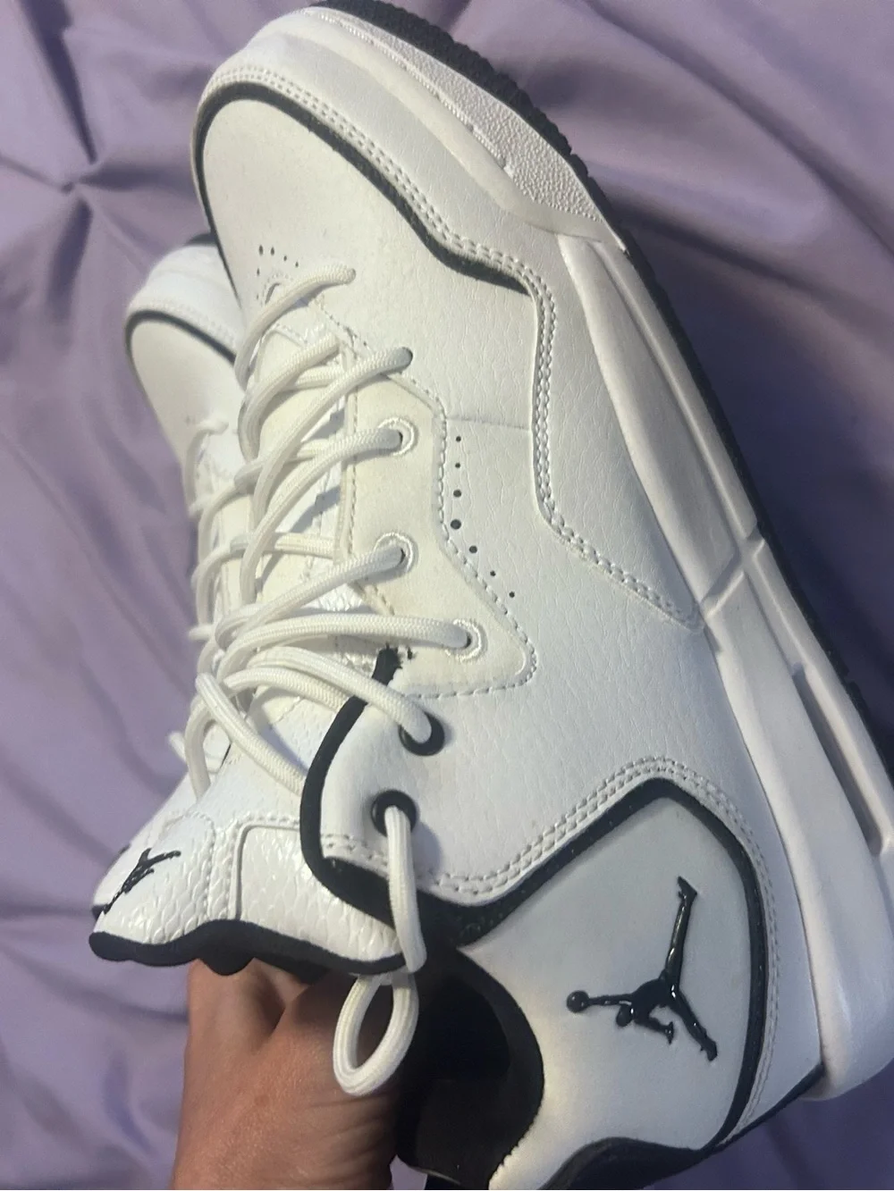 Jordan White Sneakers with Black Accents